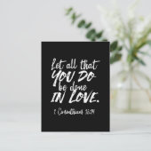Inspirerend liefde Schrift - 1 Korintiërs 16:14 Briefkaart (Staand voorkant)
