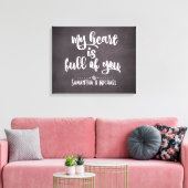 Inspirerend liefdescitaat met paar namen canvas afdruk (Insitu (Woonkamer))