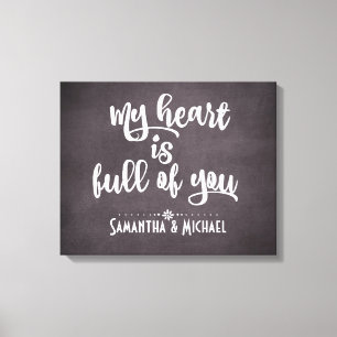 Inspirerend liefdescitaat met paar namen canvas afdruk