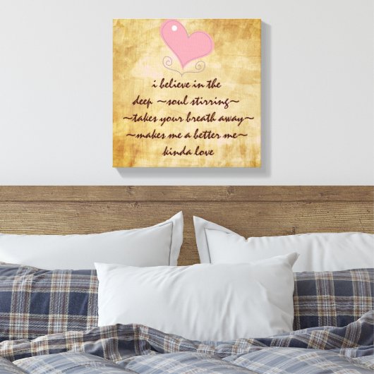 Inspirerend liefdesquote canvas afdruk (Insitu (Slaapkamer))