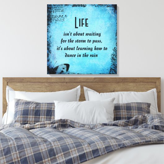 Inspirerend Life Dance Quote Canvas Print (Insitu (Slaapkamer))