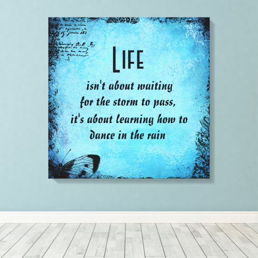 Inspirerend Life Dance Quote Canvas Print (Insitu (Houten vloer))