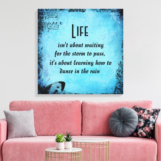 Inspirerend Life Dance Quote Canvas Print (Insitu (Woonkamer))