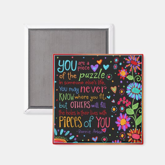 Inspirerend Life Quote Kleurrijke  Magneet (Voorkant / Achterkant)