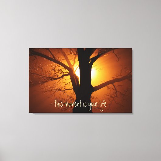 Inspirerend Life Quote met Zon Canvas Afdruk (Voorkant)
