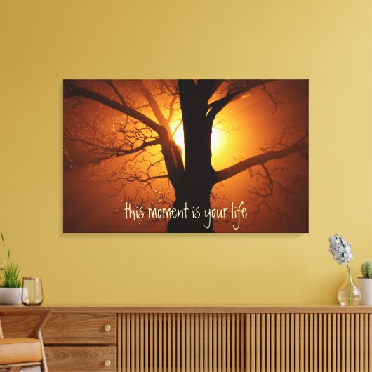 Inspirerend Life Quote met Zon Canvas Afdruk (Insitu (Woonkamer))