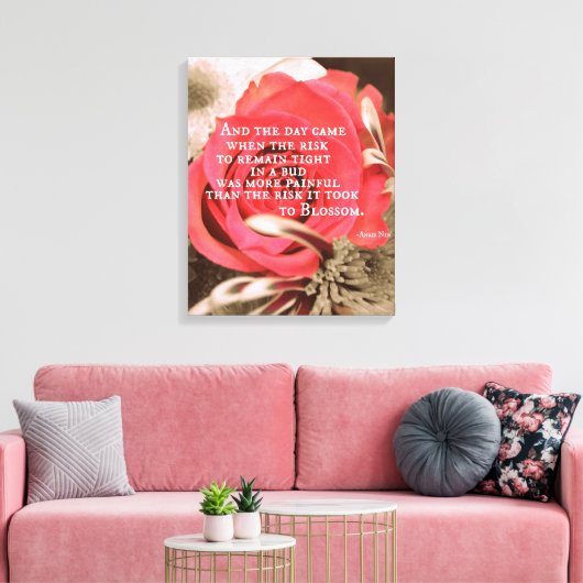Inspirerend Life Quote over Risico Canvas Afdruk (Insitu (Woonkamer))
