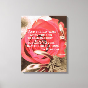 Inspirerend Life Quote over Risico Canvas Afdruk
