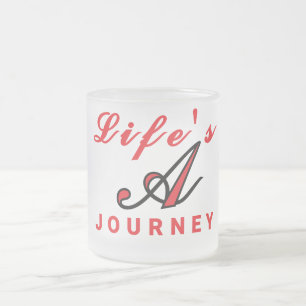 Inspirerend "Life's a Journey" Frosted Glass Mok