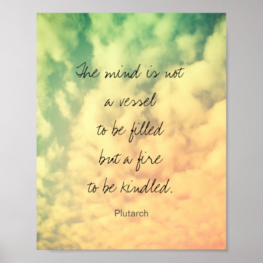 inspirerend literair citaat van Plutarch word art Poster (Voorkant)