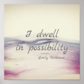 inspirerend literaire Dickinson citeert waterverf Poster (Voorkant)