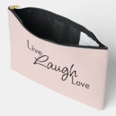 Inspirerend LIVE LAUGH LOVE Quote Roze Cosmetica Etui (Open)