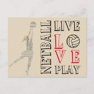 Inspirerend Live Love Play Netball Quote Briefkaart