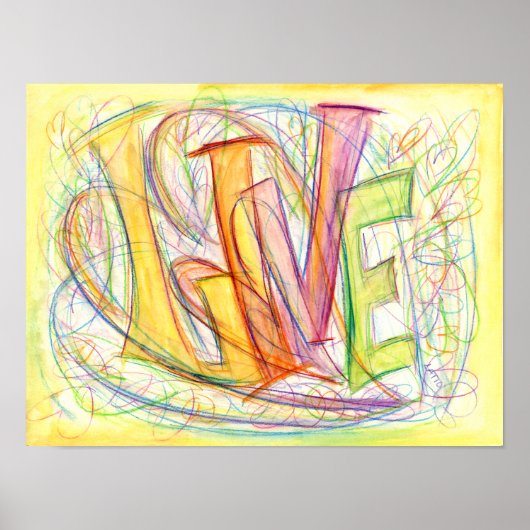 Inspirerend Live Word Art Poster (Voorkant)