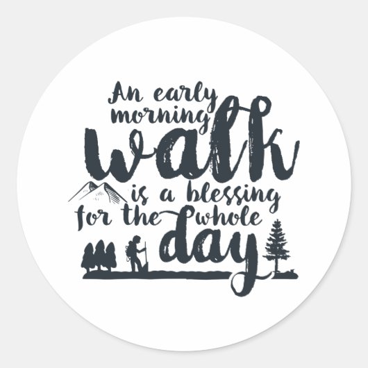 Inspirerend loopbaan van het Citaat Morning Wakout Ronde Sticker (Voorkant)