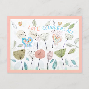 Inspirerend LOVE CONQUENT ALLE bevestigingskaart Feestdagenkaart