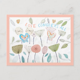 Inspirerend LOVE CONQUENT ALLE bevestigingskaart Feestdagenkaart