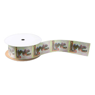 Inspirerend Love Word Custom Imprint Art Ribbon Satijnen Lint