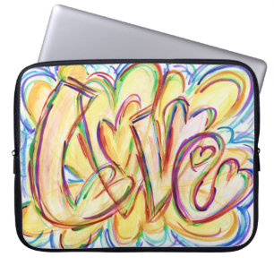 Inspirerend Love Word Hearts Computer Sleeve