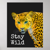 Inspirerend luipaard Verblijf Wild Black Poster (Voorkant)