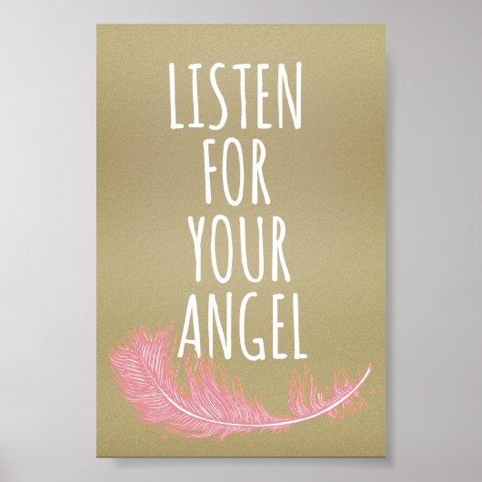 Inspirerend luistert naar uw engel Quote Poster (Voorkant)