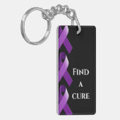 Inspirerend Lupus Warrior Zoek een zuiver Paars Sleutelhanger (Voorkant Links)