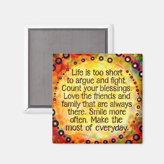 Inspirerend maakt het meeste van elke dag magneet (Voorkant / Achterkant)