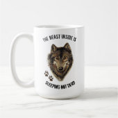 Inspirerend maar vun Beast Quote Wolf Animal Koffiemok (Links)