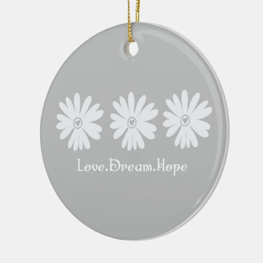 Inspirerend madeliefjes keramisch ornament (Links)