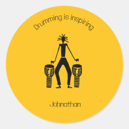 Inspirerend, magische Silhouette Drummer Ronde Sticker
