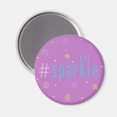 Inspirerend magneet - roze Hashtag Mag #sparkle! (Voorkant / Achterkant)