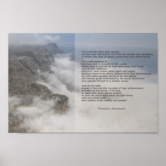 Inspirerend Man in de Arena Roosevelt Quote Poster (Voorkant)