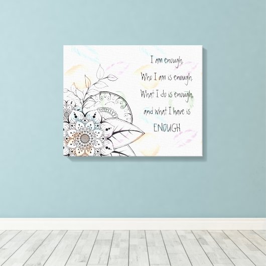 Inspirerend mandala citeert wandcanvas canvas afdruk (Insitu (Houten vloer))