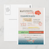 Inspirerend manifest briefkaart (Voorkant / Achterkant)