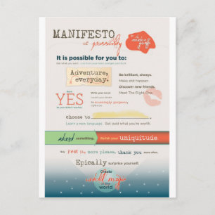 Inspirerend manifest briefkaart