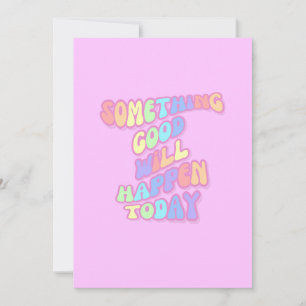 Inspirerend, Manifestatie, Roze, Preppy Feestdagenkaart