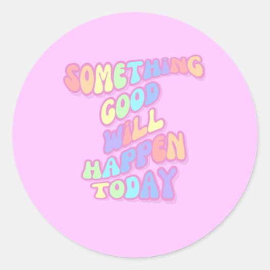 Inspirerend, Manifestatie, Roze, Preppy Ronde Sticker (Voorkant)