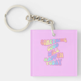 Inspirerend, Manifestatie, Roze, Preppy Sleutelhanger