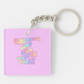 Inspirerend, Manifestatie, Roze, Preppy Sleutelhanger (Achterkant)