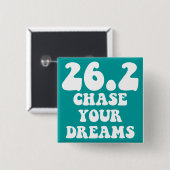 Inspirerend marathon vierkante button 5,1 cm (Voorkant /achterkant)