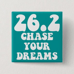 Inspirerend marathon vierkante button 5,1 cm