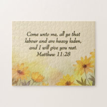 Inspirerend Matteüs 11:28 Gele bloemen