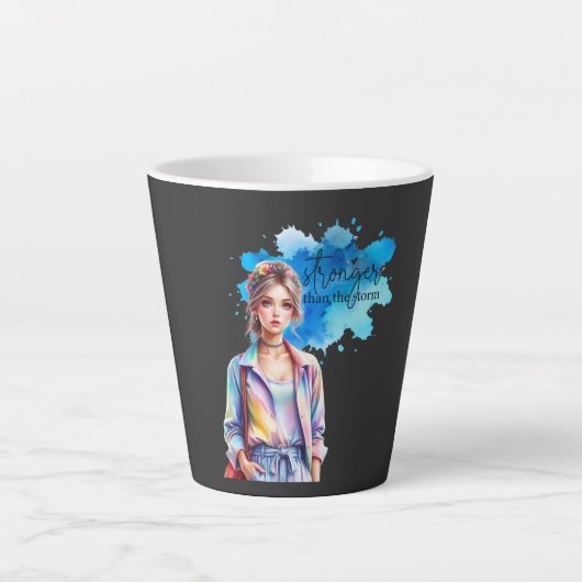 Inspirerend Meisje Grafisch Ontwerp Latte Mok (Voorkant)