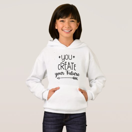 Inspirerend Meisjes Hoodie - Jij Creëert (Voorkant volledig)