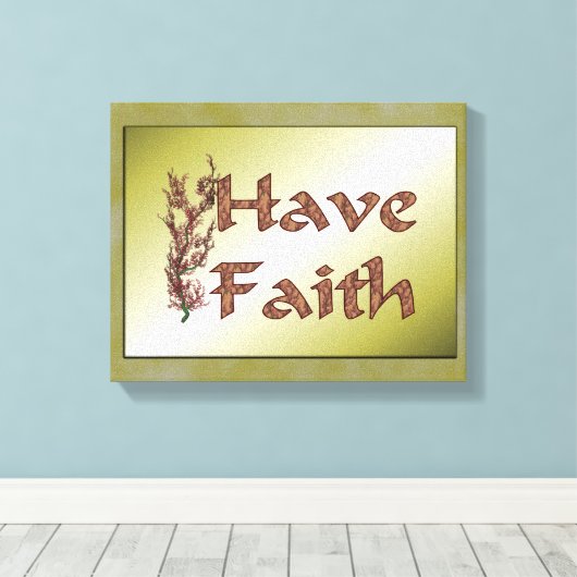 Inspirerend met Faith Flowering Tree Canvas Afdruk (Insitu (Houten vloer))