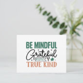 Inspirerend mindful dankbaar positief vriendelijk briefkaart (Staand voorkant)
