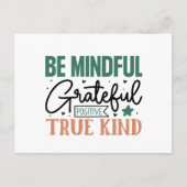 Inspirerend mindful dankbaar positief vriendelijk briefkaart (Voorkant)