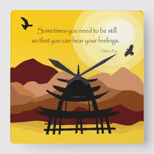 Inspirerend Mindful Quote-klok Vierkante Klok (Voorkant)