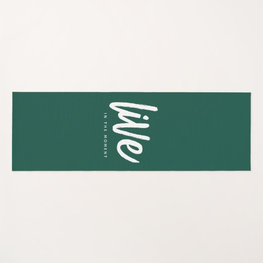 Inspirerend Mindfulness Quote Live in the Moment Yogamat (Voorkant (horizontaal))