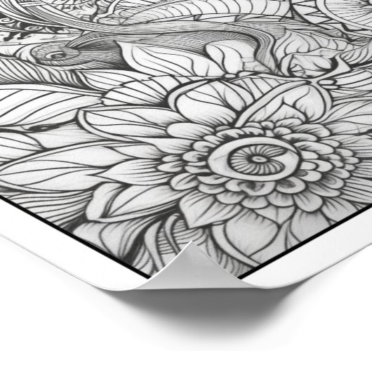 Inspirerend/Mindfulness Volwassen Kleurplaten Poster (Hoek)